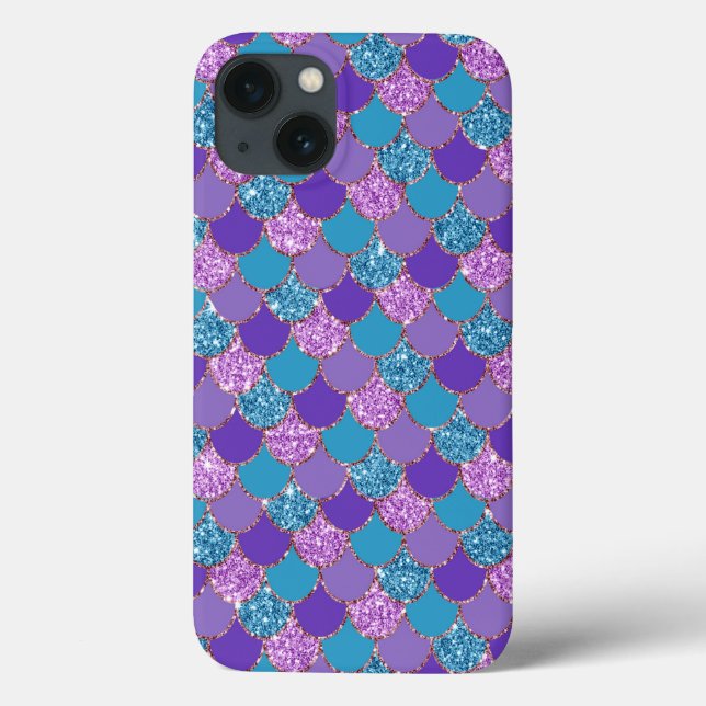 Colourful glittery mermaid scales pattern Case-Mate iPhone case (Back)