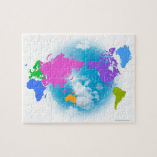 Colourful Global Map Jigsaw Puzzle