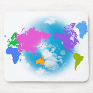 Colourful Global Map Mouse Mat