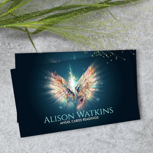 Colourful glowing Angel wings   Business Card (Creator Uploaded)