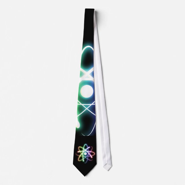 Colourful Glowing Atom - Black Tie (Front)