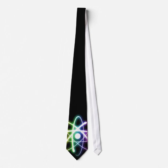 Colourful Glowing Atom - Cool Gifts Tie (Front)