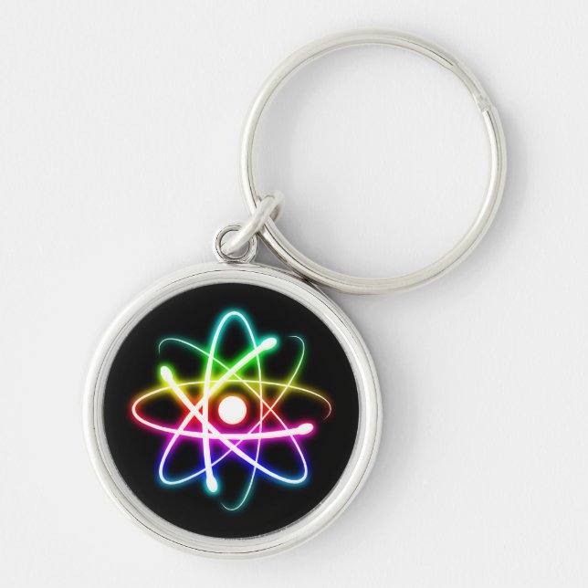 Colourful Glowing Atom Key Ring (Front)