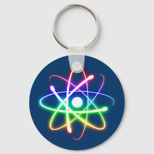 Colourful Glowing Atom Key Ring
