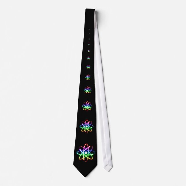 Colourful Glowing Atoms | Nerd Tie (Front)