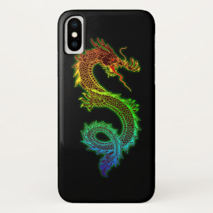 Colourful Glowing Dragon iPhone X Case