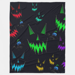 Colourful Glowing Jack O' Lanterns Fleece Blanket
