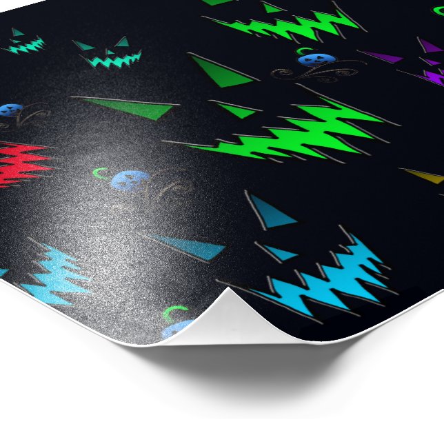 Colourful Glowing Jack O' Lanterns Photo Print (Corner)