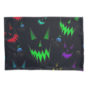 Colourful Glowing Jack O' Lanterns Pillowcase