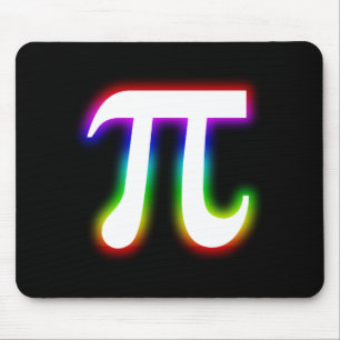 Colourful Glowing Pi Math Mouse Mat
