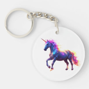 Colourful Glowing Unicorn Key Ring