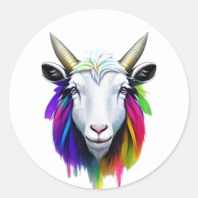 Colourful goat head sticker (Front)