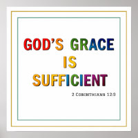 Colourful Gods Grace Is Sufficient Clean Scripture