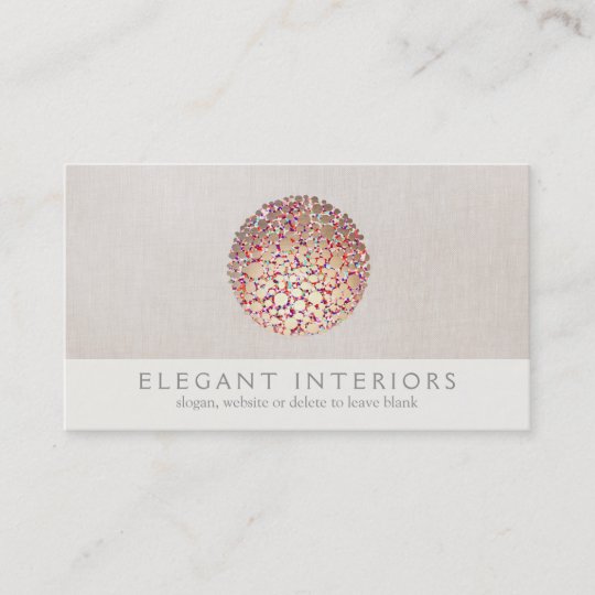 Colourful Gold Circles Sphere Interior Designer Business Card