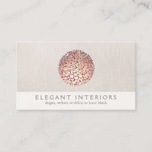 Colourful Gold  Circles Sphere Interior Designer Business Card