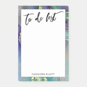Colourful Gold Marbled Abstract Art To Do List Post-it Notes
