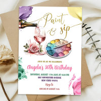 Colourful Gold Paint and Sip Adult Birthday Party