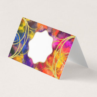 Colourful Gold Scroll any Occasion Card