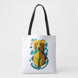 Colourful Golden Retriever Art Tote Bag