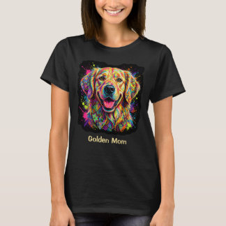 Colourful Golden Retriever Dog Golden Mum T-Shirt