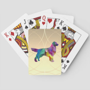 Colourful Golden Retriever Playing Cards