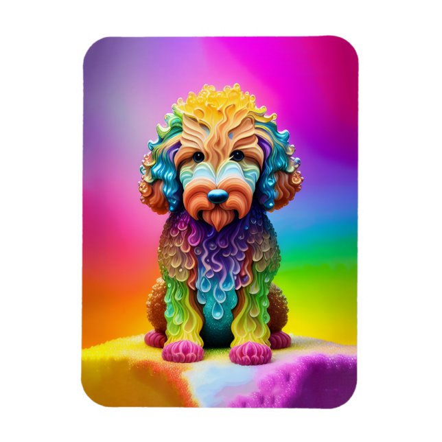 Colourful Goldendoodle Magnet (Vertical)