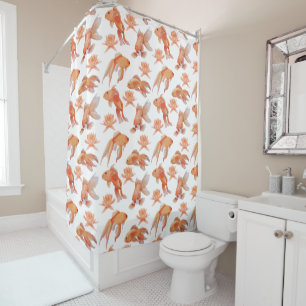 Colourful Goldfish shower curtain