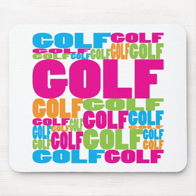 Colourful Golf Mouse Mat (Front)
