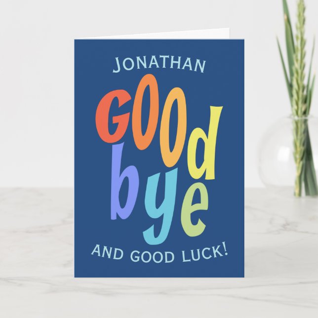 Colourful Goodbye and Good Luck Farewell Card (Front)