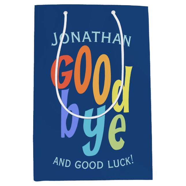Colourful Goodbye and Good Luck Medium Gift Bag (Front)