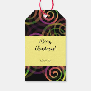 Colourful Gothic Rainbow Christmas Pattern Gift Tags