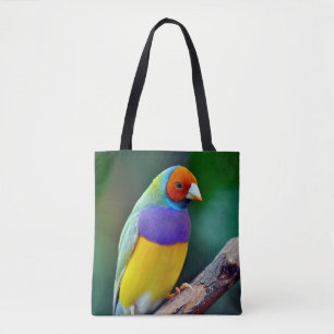 Colourful gouldian finch tote bag