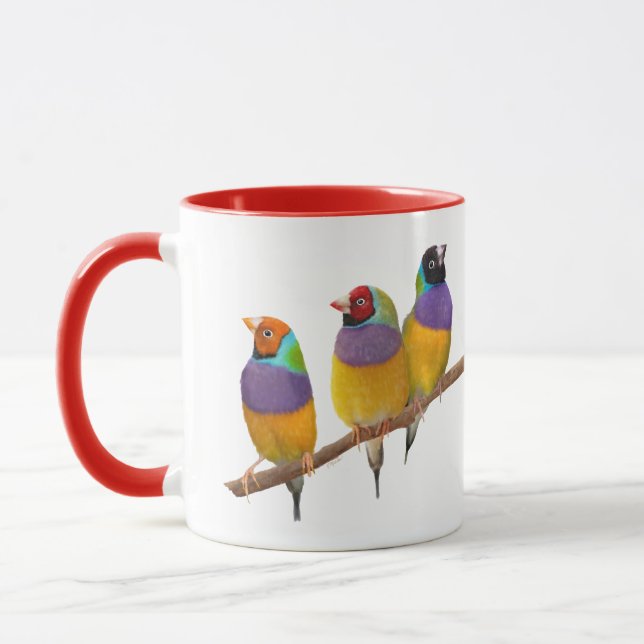 Colourful Gouldian Finches in Pastels Mug (Left)