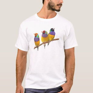Colourful Gouldian Finches in Pastels T-Shirt