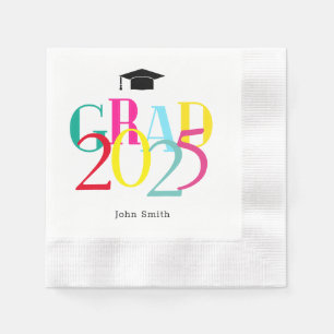 Colourful GRAD 2024 Graduation Party Custom Napkin