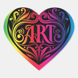 Colourful Gradient Artist Heart Art Sticker 