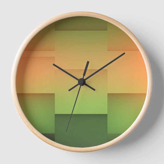 Colourful Gradient Brick Wall Clock  (Front)