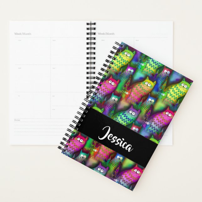 Colourful gradient cats pattern planner (Display)