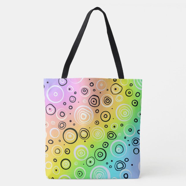 Colourful Gradient Design with Fun Circles! Tote Bag (Front)