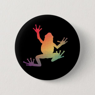 Colourful Gradient Frog Lover Gifts 6 Cm Round Badge