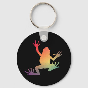 Colourful Gradient Frog Lover Gifts Key Ring