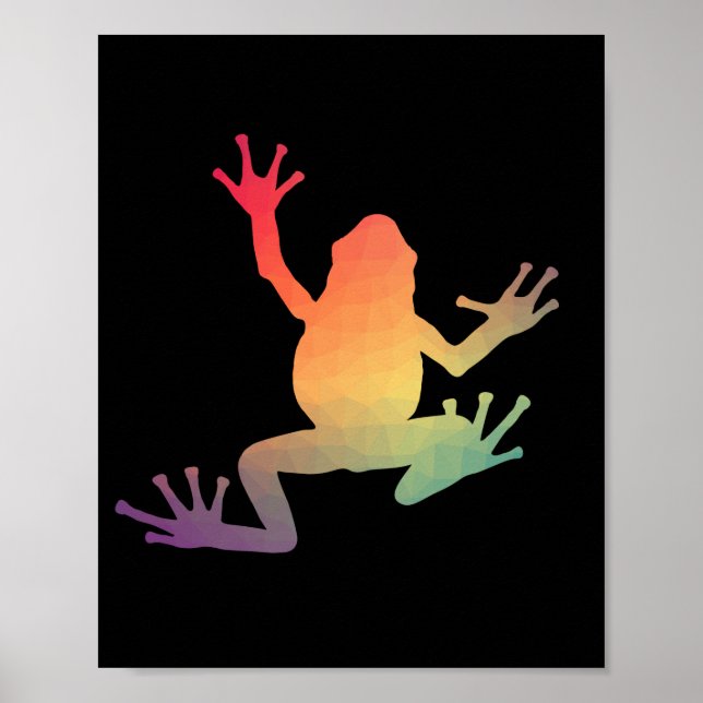 Colourful Gradient Frog Lover Gifts Poster (Front)