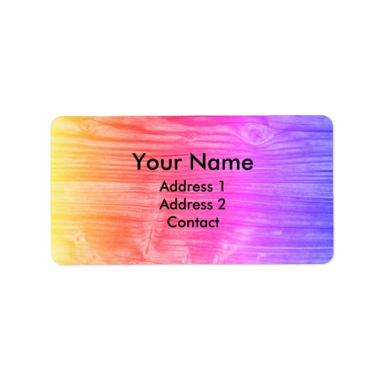 Colourful Gradient Funky Wood Address Label