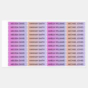 Colourful Gradient Kids Waterproof Name Labels