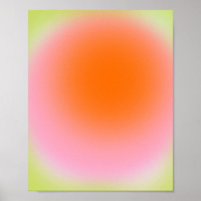 Colourful Gradient Lime Green Pink Orange Poster (Front)