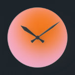 Colourful Gradient Lime Green Pink Orange Round Clock<br><div class="desc">Gradient Design - Aura Effect - Lime Green,  Pink and Orange Ombre.</div>
