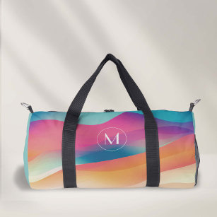 colourful gradient modern monogram dance duffle bag