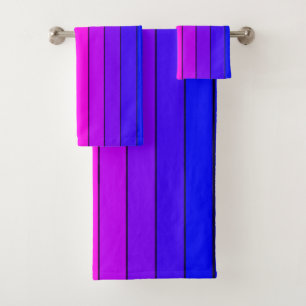 Colourful Gradient Stripes Bath Towel Set