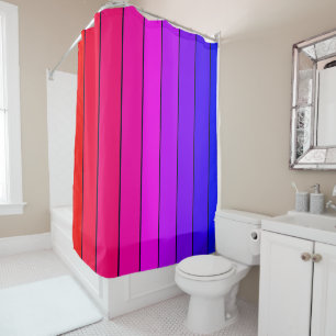 Colourful Gradient Stripes Shower Curtain
