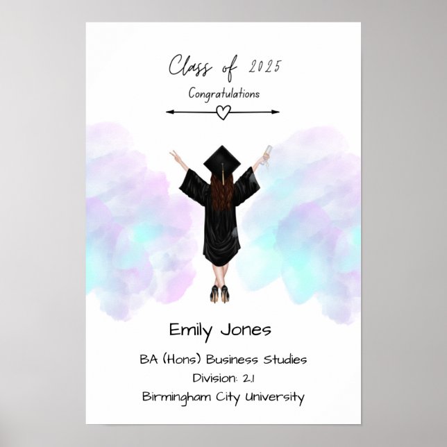 Colourful Graduation certificate Poster (Front)